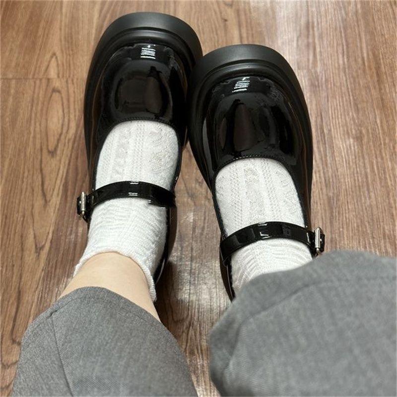 Thick-soled heightening small leather shoes high-heeled Mary Jane shoes women's 2025 spring and summer new college style jk shoes uniform single shoes