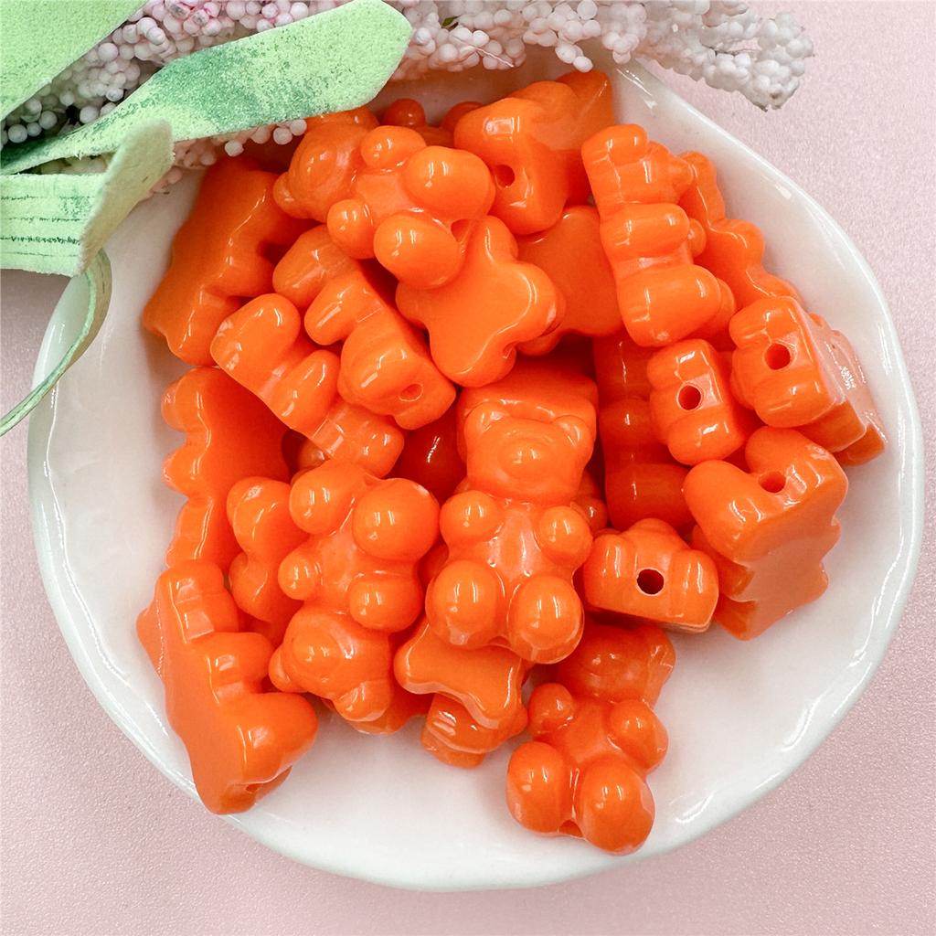 High Quality Fashion Jewelry Accessories Making Loose Beads Solid Color DIY 11*18mm Bear 25Pcs Mobile Phone Chain Materials Earring Bracelet