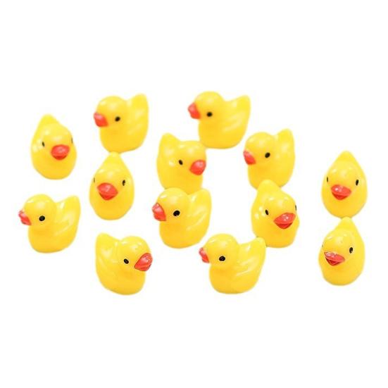 100 шт. Миниатюрная фигурка утки, светящаяся миниатюрная мультяшная желтая утка, украшение своими руками, микропейзаж, сказочный сад, животное, смоляная статуэтка, украшение