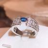 High Quality for Women with AAAA Ring Big Blue Stone Exquisite Women's Engagement Ring Party Jewelry Anniversary Gift