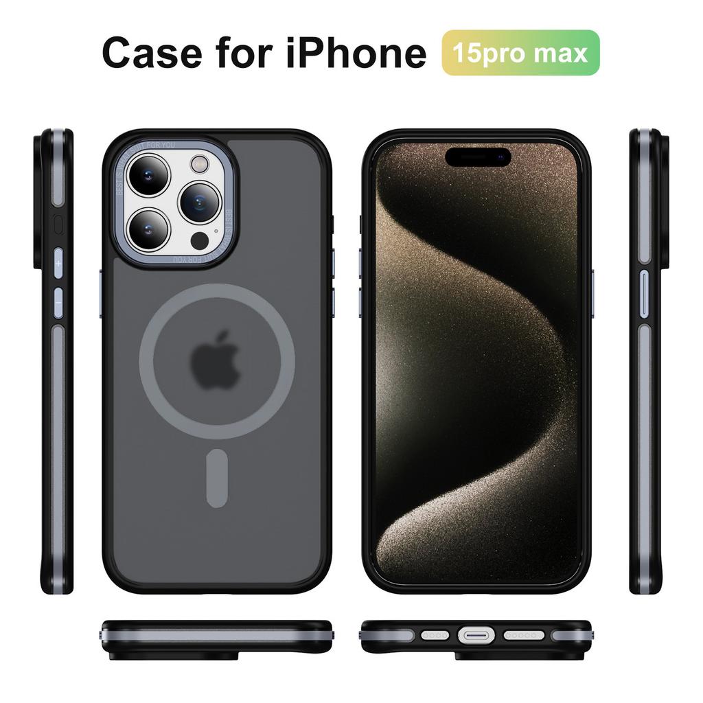 Чехол для мобильного телефона iPhone17 Магнитная застежка Металлическая окантовка объектива Ощущение кожи Защита от отпечатков пальцев Нишевый применимый Чехол для мобильного телефона Apple 15pm