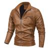 Autumn and Winter Outdoor Thick Leather Jacket Men's Warm Jacket Men's Motorcycle Leather Jacket Men's Clothing