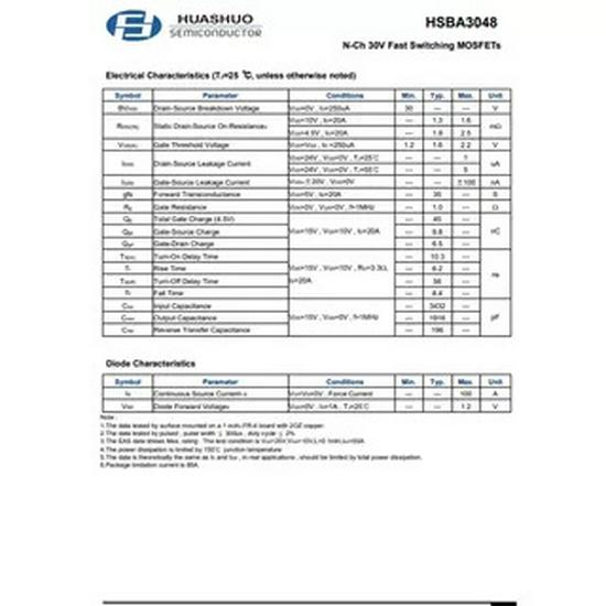 Оригинальный N-канальный MOSFET HSBA3048 в корпусе PRPAK5x6-8L