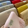 Модный кашемировый шарф для женщин, однотонный, мягкий, зимний, теплый, женский шаль, бахрома, пашмина, бахрома, одеяло, бандана, шарфы