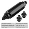 Universal Aluminum 44mm Car Inline Oil Fuel Filter With AN6 AN8 Adapter Fittings Black