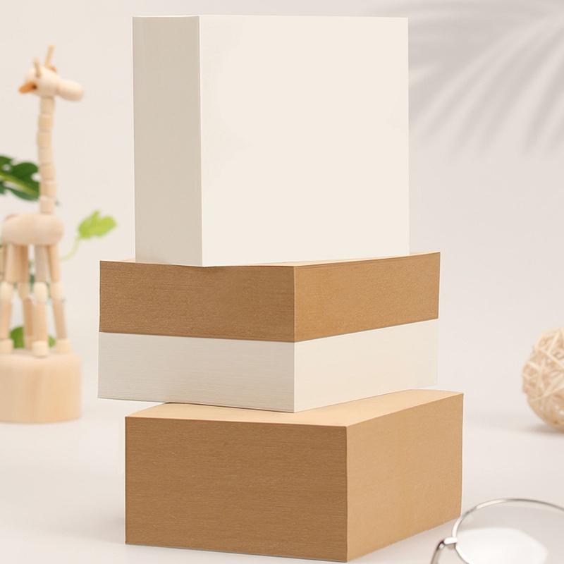 400 листов крафтовой бумаги стикер простой однотонный блок для заметок N-кратная паста утолщенный мемо стикер канцелярские товары офисные аксессуары LS