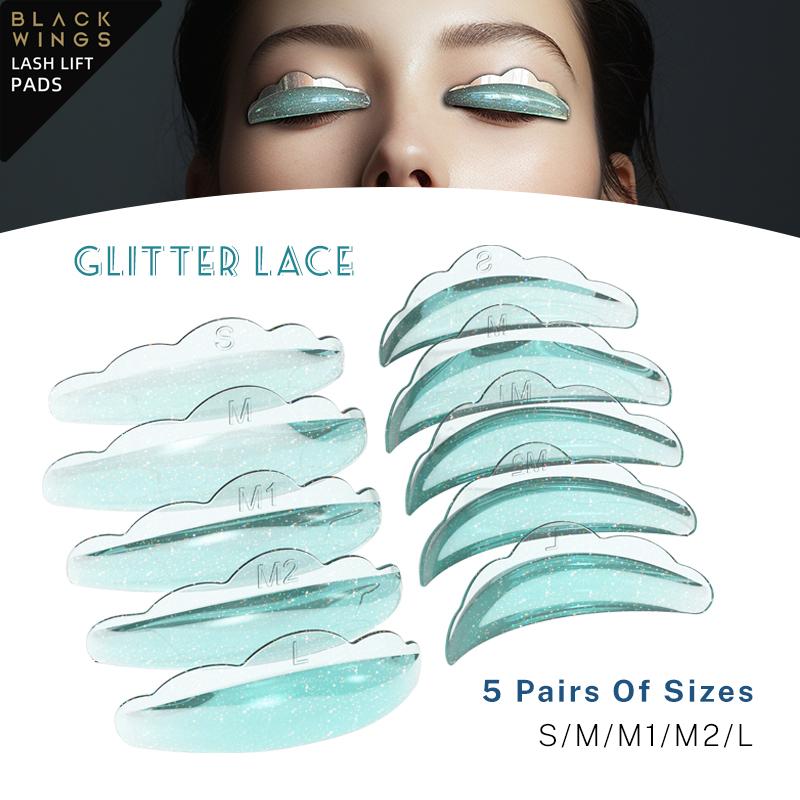 BLACKWINGS 5 пар силиконовых подушечек для завивки ресниц, подушечки для завивки ресниц, с таблицей размеров, гипоаллергенные многоразовые аксессуары