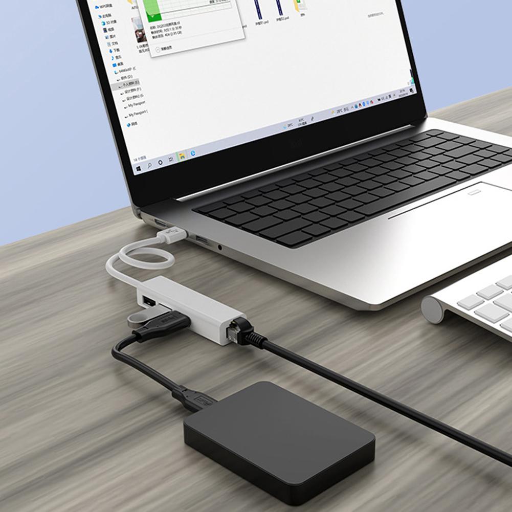 USB Ethernet-адаптер USB Type C к порту Rj45 Lan, гигабитная сетевая карта 100 Мбит/с, док-станция USB 2.0 для ПК, компьютера, ноутбука