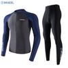 Mens UV Protection Rash Guard Set Long Sleeve Surfing Top With Matching Shorts Or Pants Snorkeling Diving Swimming