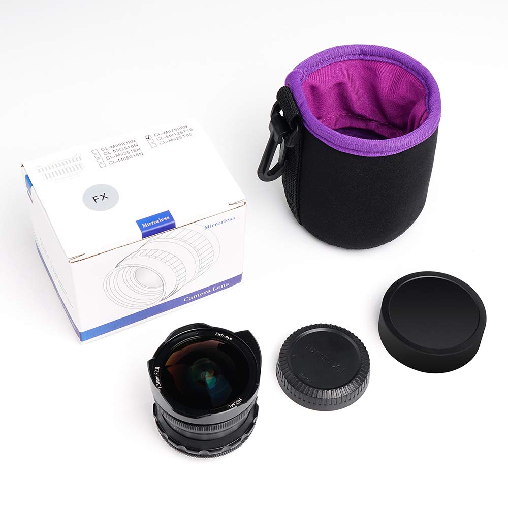 PERGEAR Камера Сверхширокоугольный Рыбий глаз Ручная Фиксированная Фокусировка Совместим с Беззеркальными Камерами Серий Panasonic Olympus 7.5мм Объектив F2.8, Объектив, Объектив,