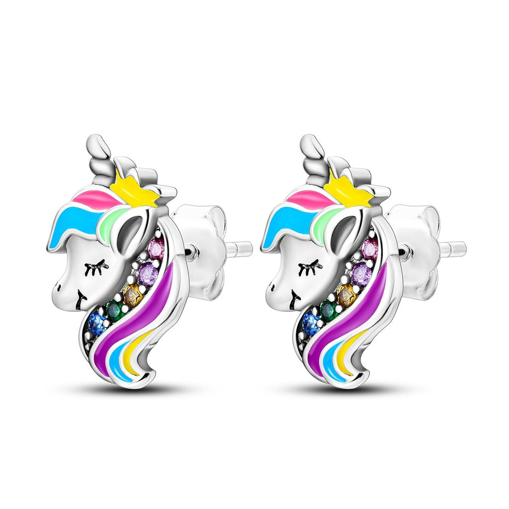 925 Silver Earring Stud For Women Moon Star Cat Design Wedding Party Jewelry Gift Handmade