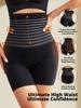 1 шт., черные послеродовые бесшовные трусики с высокой талией в полоску для контроля живота, шорты для коррекции фигуры, корректирующее белье для женщин