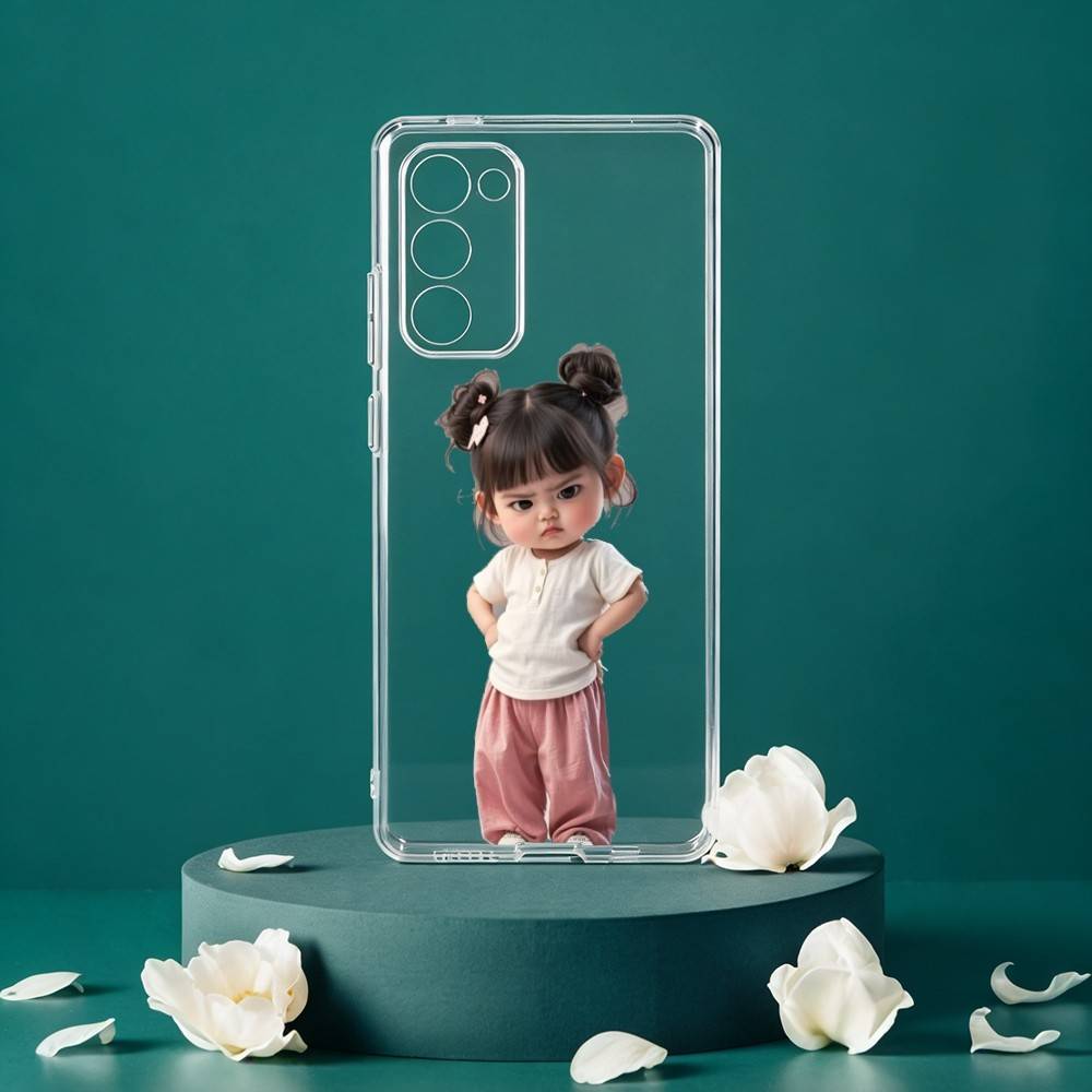 Мультяшный милый чехол для телефона с изображением девочки для Samsung Galaxy S24 S25 S23 S22 S21 Plus S24 S25 Прозрачный чехол
