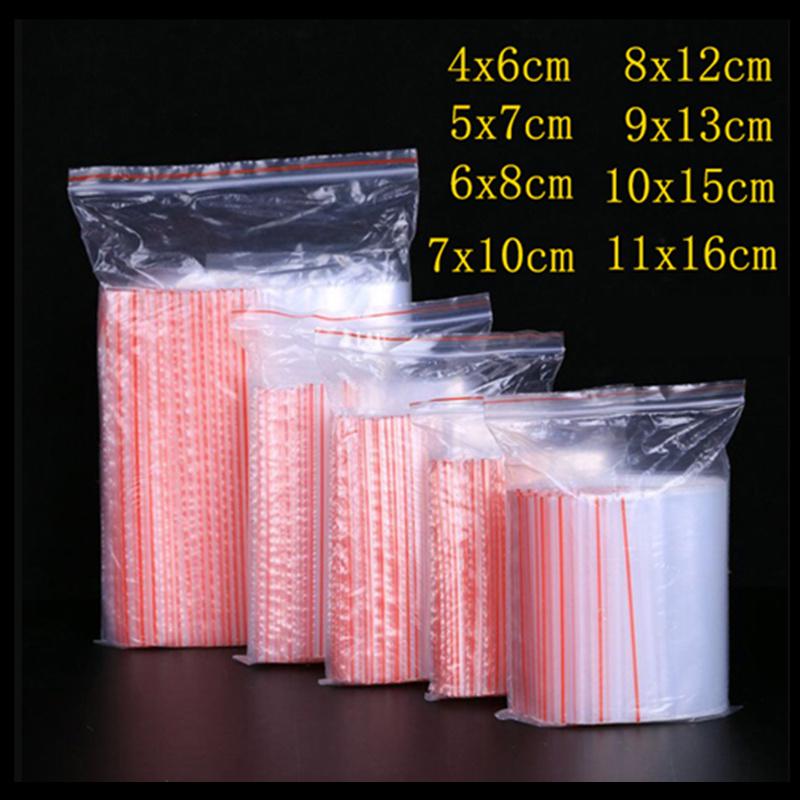100 Pieces Home Shop Accessories Resealable Thick Seal Reclosable Bag