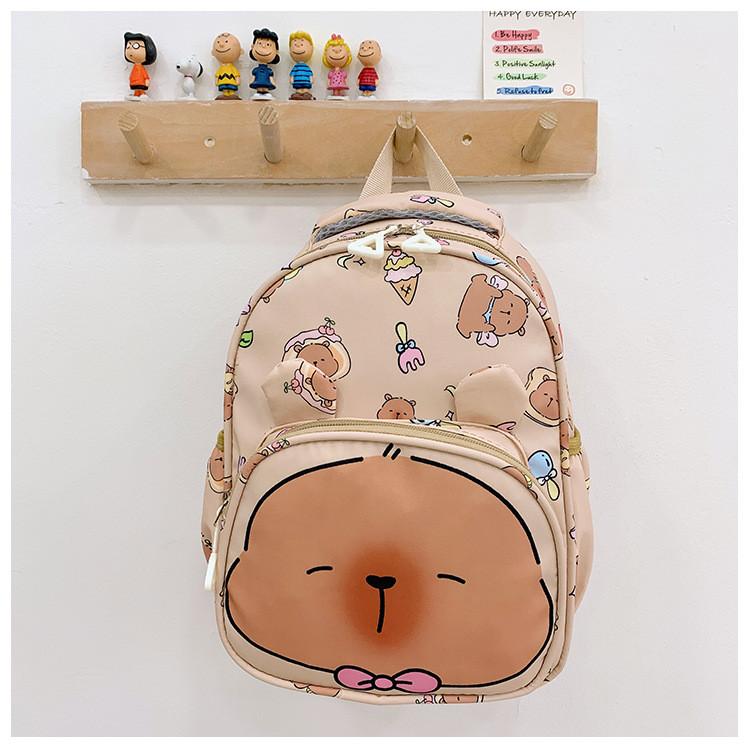 Backpack Printed Capybara Children Cartoon Schoolbag Outdoor Leisure Storage Bag