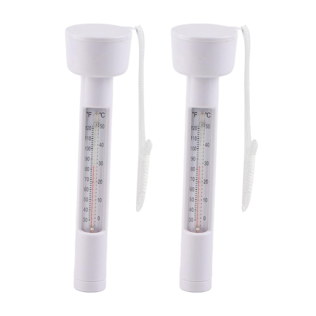 2PCS High Quality Compact Lightweight Swimming Pool Water Temperature Meter Float ThermometerWhite
