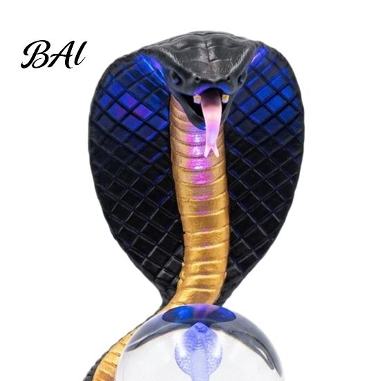 Year of The Snake Decor Shaped Desk Lamp, Resin LED Table Light with RGB Color Gothic Desktop Ornament Changing, Faux Crystal Ball Lamp for