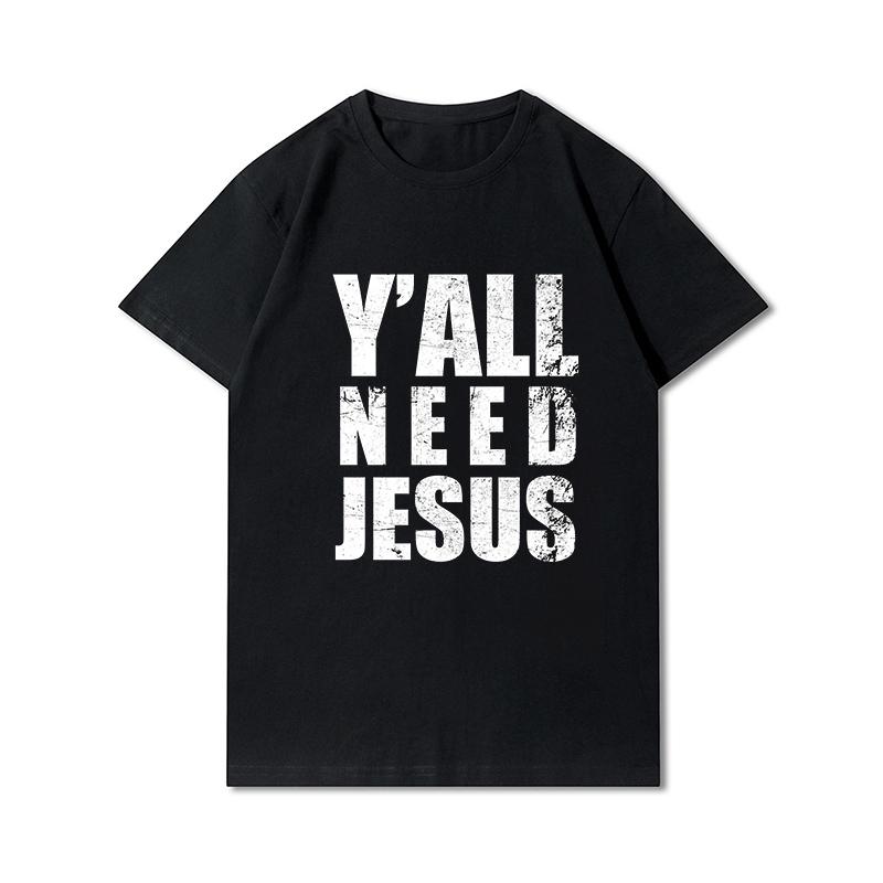Футболка большого размера «Я люблю Иисуса» Христианская вера Унисекс Повседневные хлопковые топы Персонализированная печать Уличная одежда Подарок для любителей Иисуса Футболка