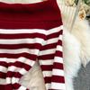 Платье-футляр с открытыми плечами Falda Sexy Mujer Slash Neck Striped Color Block Slim Knitted Bodycon Dress Autumn Wrapped Dresses ChicDresses