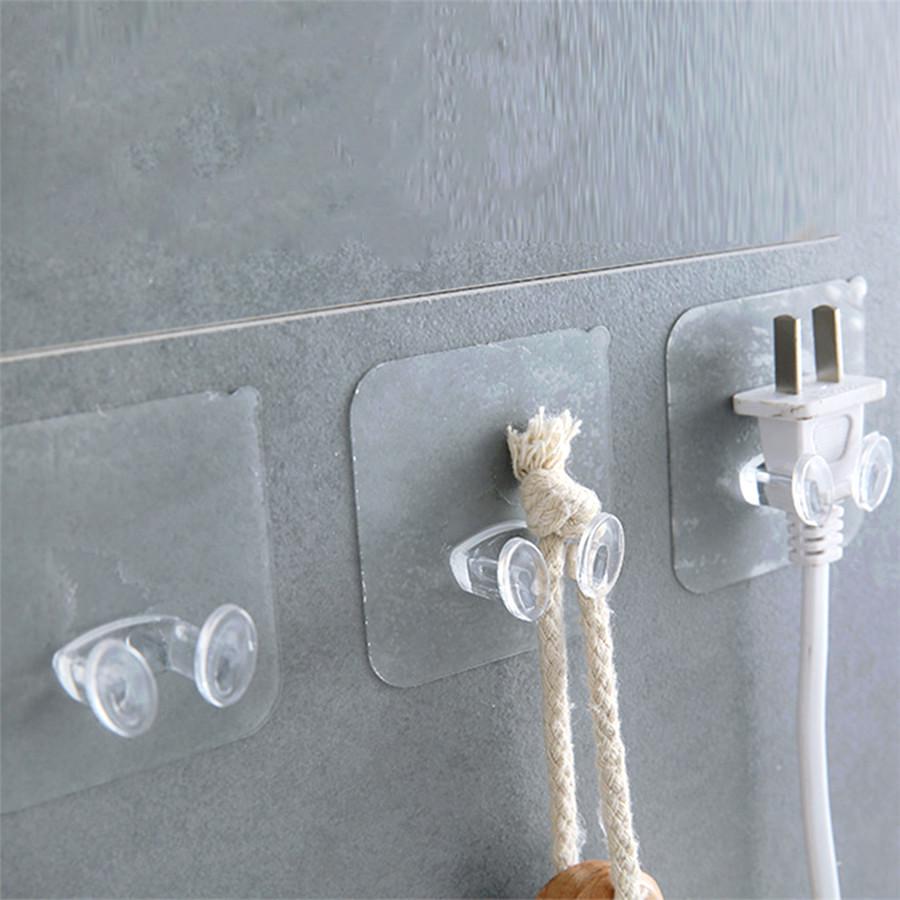 Transparent Strong Self Adhesive Door Wall Hangers Towel Handbag Hook Plug Hook For Kitchen Bathroom
