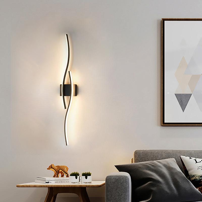 Светодиодный беспроводной настенный светильник Теплый свет Для дивана Гостиной ТВ Фон Настенный светильник Роскошный декор Длинная линия Освещение для спальни Прикроватное