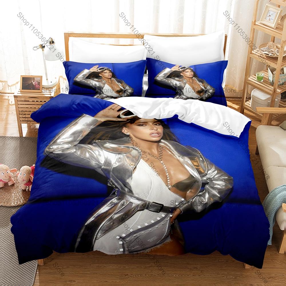 Nathy Peluso Duvet Cover + 2 Pillowcases, Popular Latin Singer Print Bedding Set Soft Fabric Bedroom Decor Gift for Reggaeton
