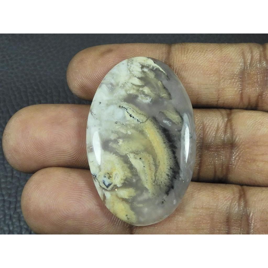25X40X04MM Natural Tiger Dendritic Agate Oval Shape Cabochon Loose Gemstone G-390