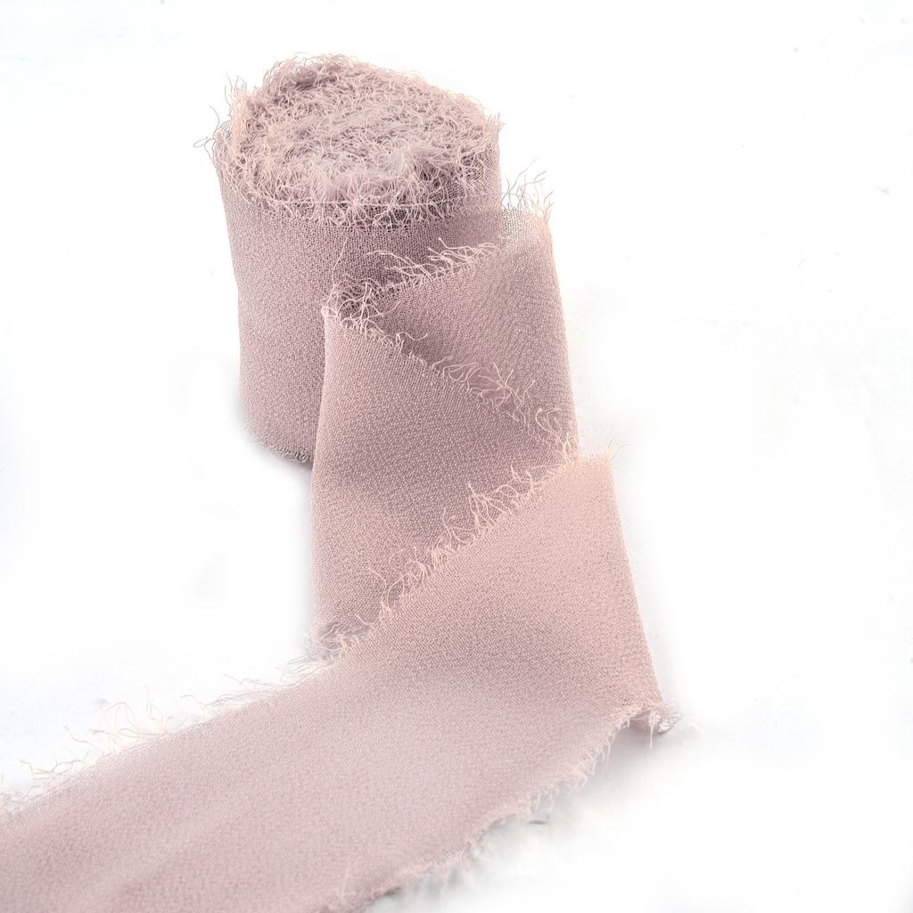 5M*4cm Handmade Frayed Edged Satin Chiffon Silk Ribbon For Wedding Invitation Wrapping Bouquets Birthday Party Decorations Gifts