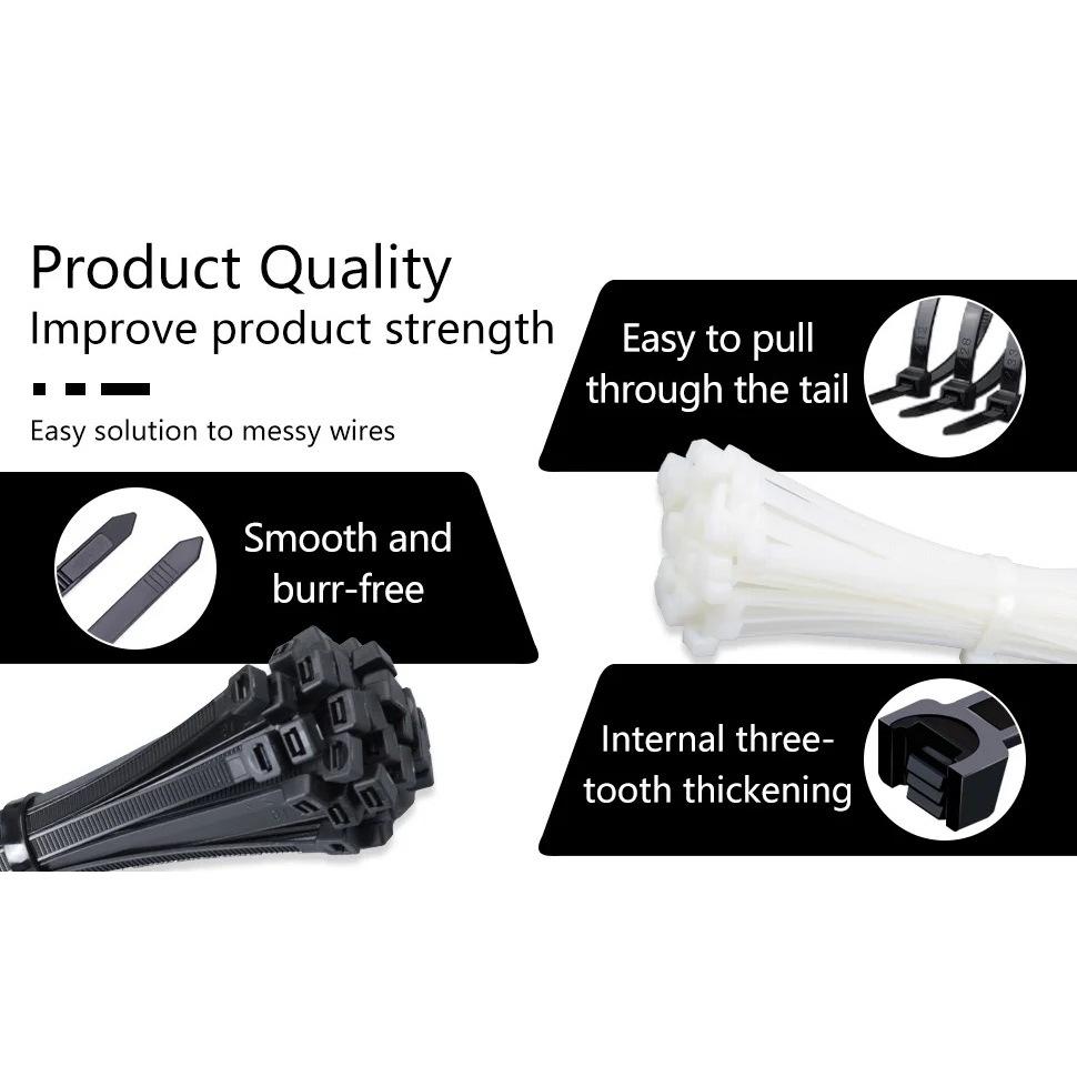 500 шт. 3X100MM многоцелевые нейлоновые кабельные стяжки самоблокирующиеся кабельные стяжки