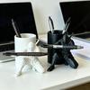 3D-печатный держатель для ручек в виде ниндзя Крутая фигурка ниндзя Подставка для карандашей Декоративный настольный органайзер для фанатов аниме Офисный стол Игровая комната Декор