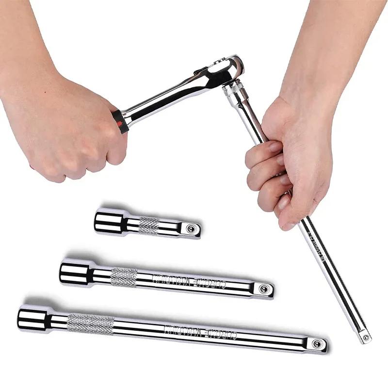 Удлинитель для торцевого ключа-трещотки 1/4" 3/8" 1/2" Длина 50/75/100/125/150/250 мм Карданный шарнир Соединительная штанга Автоаксессуары