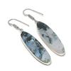 Natural Tree Agate Gemstone Handmade 925 Sterling Silver Earring 2.29" A2l87