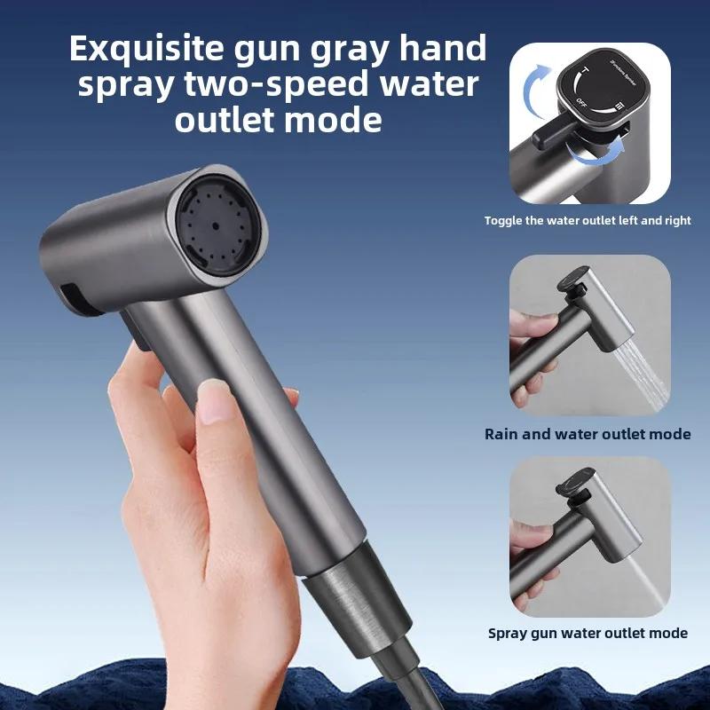 Двухходовой клапан 1-в-2-выход, Двойной мини-смеситель для душа, Комплект смесителя для ванной комнаты с очень длинным шлангом и высоким давлением для биде и душа