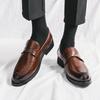 Men Business Leather Loafers Shoes Men Pointed Elegant Social Leather Formal Shoes Quality Hand Sewn Thread Office Wedding Shoes