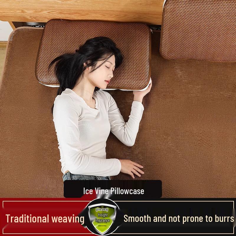 Летняя охлаждающая ротанговая наволочка - Прохладный одинарный/двойной коврик для подушки для взрослых