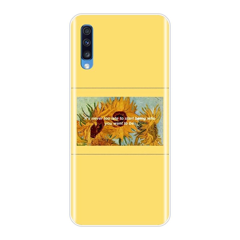 Чехол для телефона с подсолнухом для Samsung Galaxy A40 A30 A20 A10, силиконовая мягкая задняя крышка из ТПУ для Samsung Galaxy A80 A70 A60 A50, чехлы