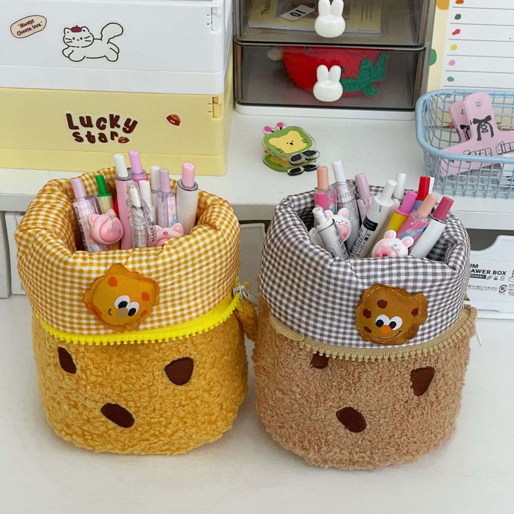 Large Capacity Cookies Plush Pen Bag Snack Cookies Cookies Plush Pencil Pouch Office