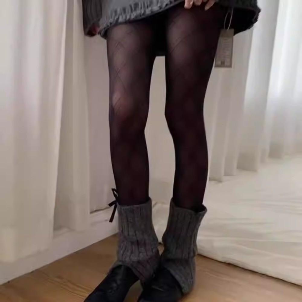 Аргайл Клетчатые Чулки Линжери Сексуальные Черные Шелковистые Колготки Чулки Подарок для Вечеринки