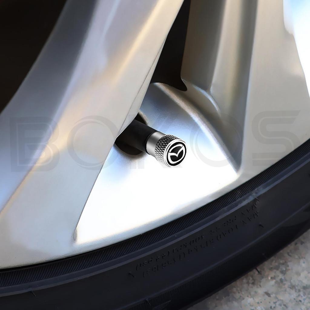 Колпачки на ниппель шин для Mazda Mazda Mazda Mazda Mazda Mazda Стильные Atenza, Axela, CX-3 MS, CX-4, CX-5, CX-8 - Тюнинг (Серебряный)