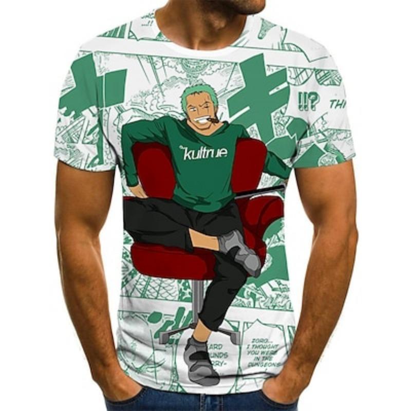 Футболка One Piece Roronoa Zoro с рисунком аниме-мультфильма в стиле аниме 3D 3D Harajuku для пар, мужчин, женщин, взрослых, Back To School 3D Print