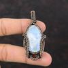 Подвеска Rainbow Moonstone, подвеска из медной проволоки, подвеска ручной работы, замечательная медная бижутерия, подвеска из драгоценного камня для подарка, ювелирные изделия из проволоки