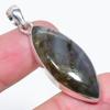 Натуральный Лабрадорит Драгоценный Камень Ручной Работы Подвеска из Стерлингового Серебра 925 пробы 1.97" H9T52