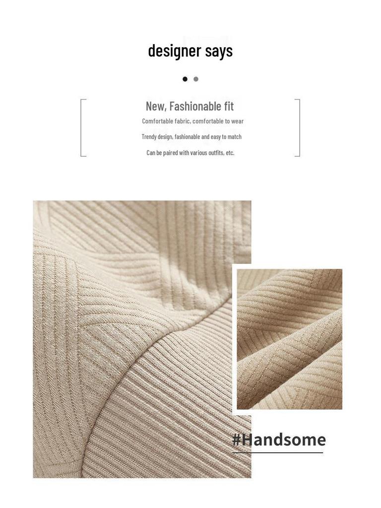 Европейско-американский мужской жаккардовый свитшот на молнии до половины - Коллекция Весна/Осень 2025