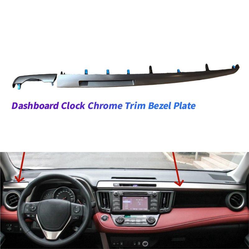 Chrome Plate Bezel Trim Kit 1 Pair For Toyota RAV4 2013-2018 Car Dashboard Electronic Clock Cover Strip