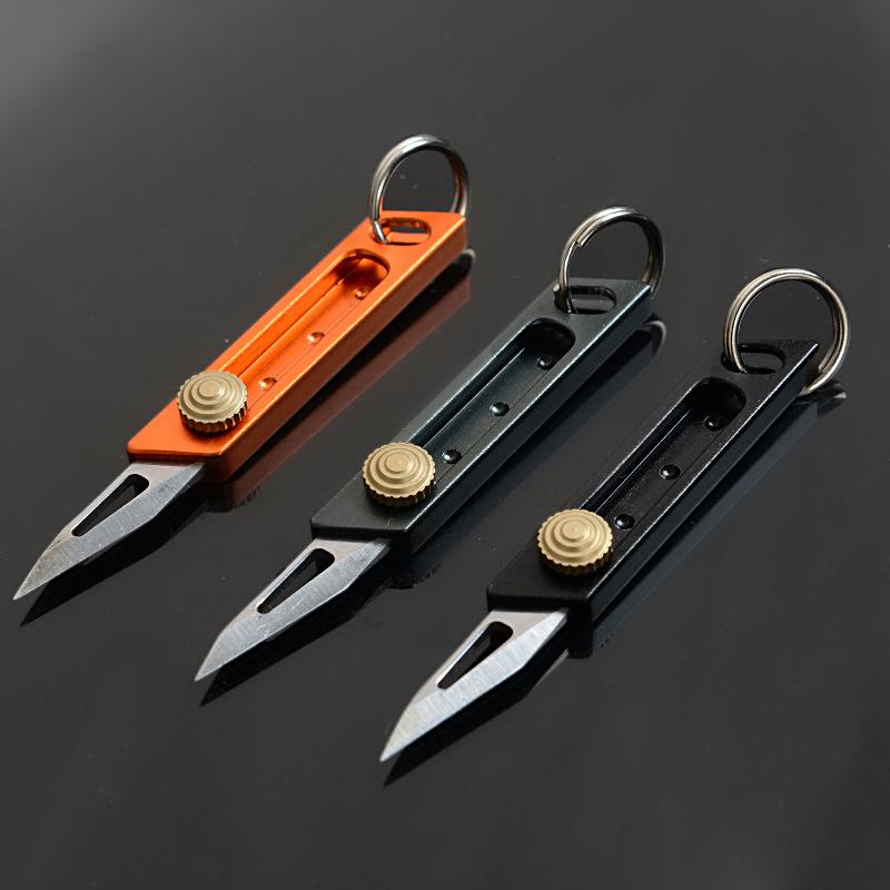 New Titanium Alloy Mini Knife Small Sharp Self-defense Knife Pendant Keychain Gadget Portable Express Unpacking Artifact