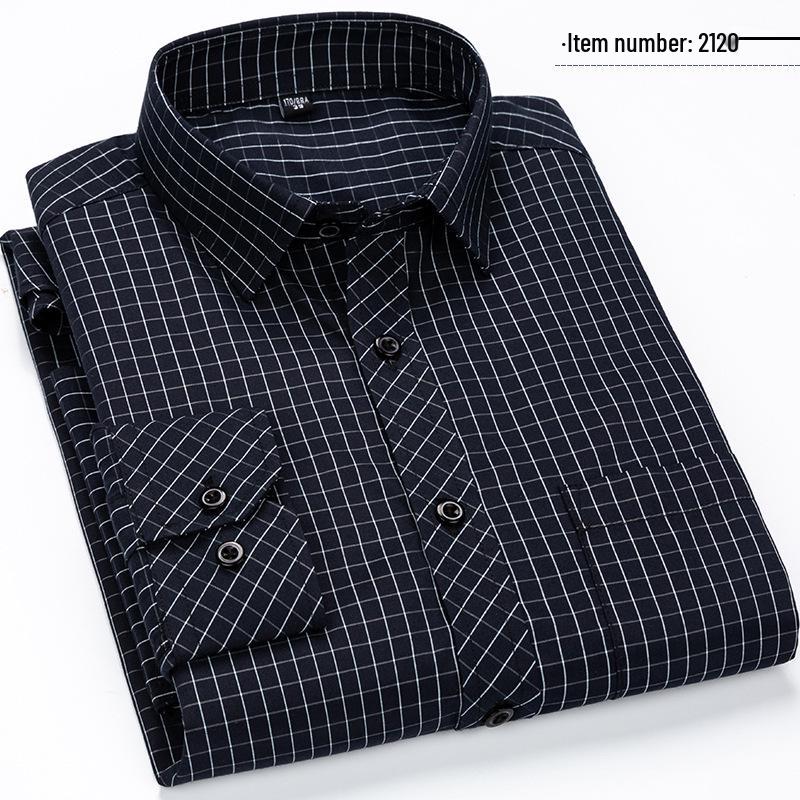Men's Business Casual Striped Long-Sleeve Shirt - Simple and Fashionable