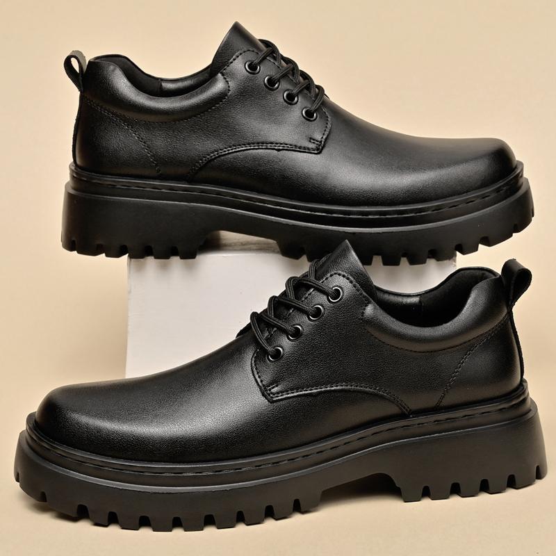 Модные толстые туфли для мужчин, повседневные кожаные туфли, деловая обувь на шнуровке, оксфорды, кроссовки