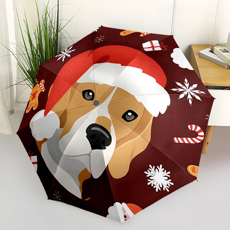 1pc dog Automatic Folding Umbrella, 8-Rib Iron Frame, Casual Outdoor Accessory for Birthday Festival Gifts yy251128161
