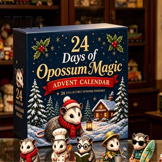 Acrylic Christmas Blind Box 2026 Advent Calendar, 24-Day 2D Ornament Set with Tree Hanging Decor Animal Figures, Decor, Holiday Gift for Kids