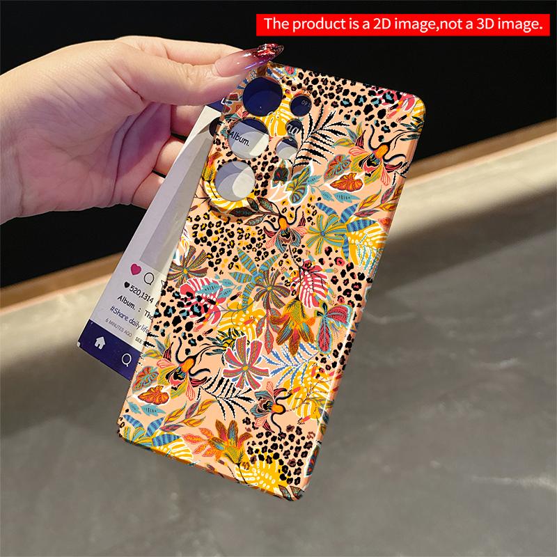 2DFlat Samsung phone case Tropical Leopard Floral Phone Case Applicable to Galaxy S22 S23 S24 S25ULTRA S26 A12 A13 A14 A15 A16